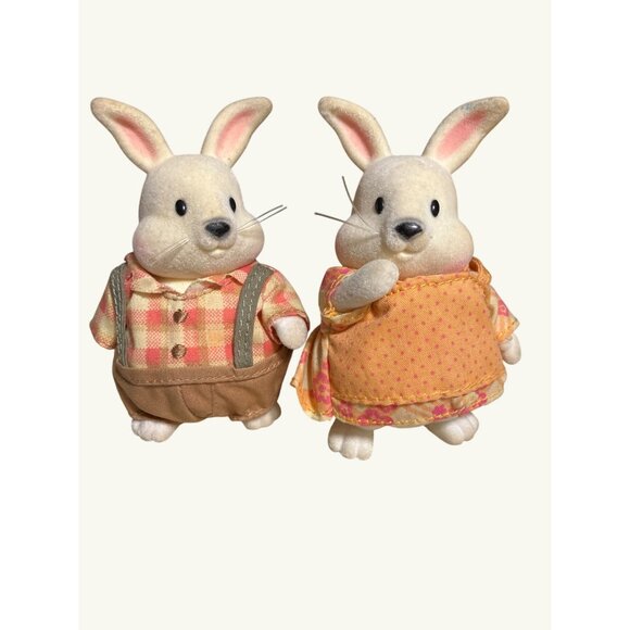 Lil Woodzeez Bunny Rabbit Couple Figurine Set - Picture 10 of 11